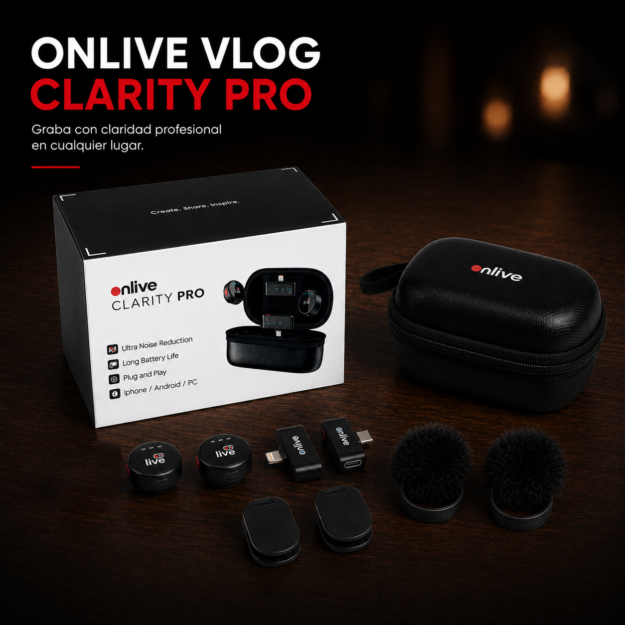 Kit Micrófonos Onlive Clarity Pro